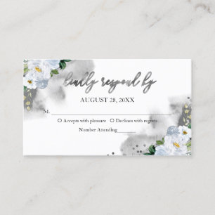 Carte De Visite Douze ans sucrés Enclosure RSVP Fleurs Aquarelle B