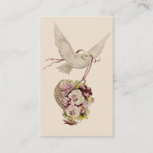 Dove vintage avec panier de fleurs