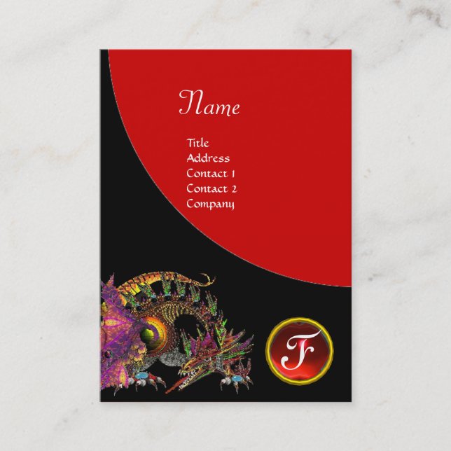 Carte De Visite DRAGO GEM STONE MONOGRAM noir violet violet rubis (Devant)