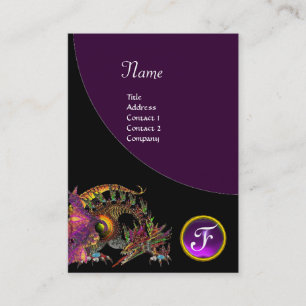 Carte De Visite DRAGO GEM STONE MONOGRAMME noir violet pourpre