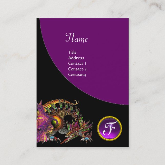 Carte De Visite DRAGO GEM STONE MONOGRAMME violet violet noir (Devant)