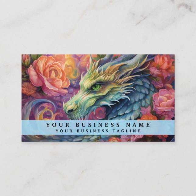 Carte De Visite Dragon Chinois Arc-en-ciel (Devant)