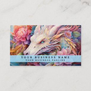 Carte De Visite Dragon Chinois Arc-en-Ciel