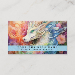Carte De Visite Dragon Chinois Arc-en-Ciel