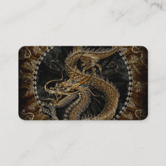 Carte De Visite Dragon chinois dans le brun texturisé