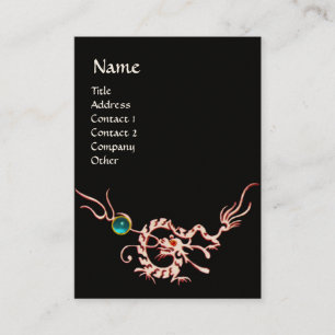 Carte De Visite DRAGON DE MER 2 MONOGRAMME AQUAMARINE noir blanc b