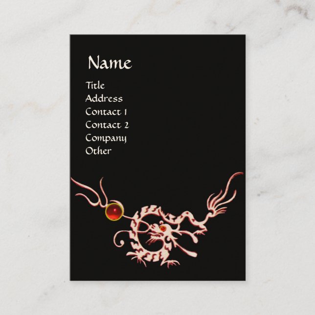 Carte De Visite DRAGON DE MER 2 MONOGRAMME DE RUBY noir et blanc r (Devant)