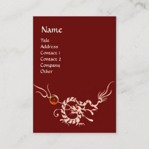 Carte De Visite DRAGON DE MER 2 MONOGRAMME DE RUBY noir et blanc r