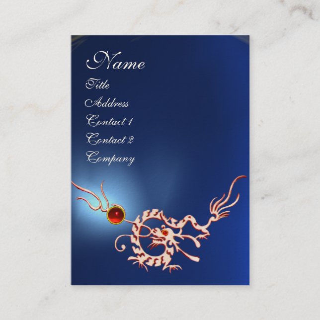 Carte De Visite DRAGON DE MER 2 SAPPHIRE MONOGRAMME bleu blanc rou (Devant)