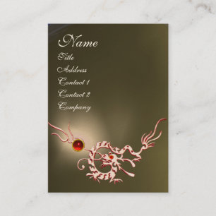 Carte De Visite DRAGON DES MERS 2 AGATE  MONOGRAMME  gris blanc ro