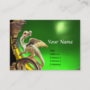 CARTE DE VISITE DRAGON D'OR ÉMERAUDE VERT