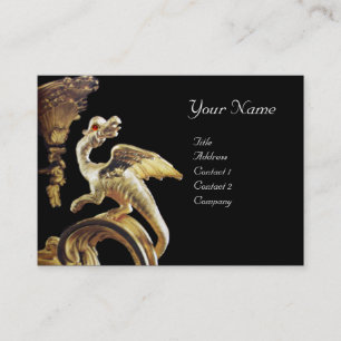 Carte De Visite DRAGON D'OR EN MONogramme NOIR