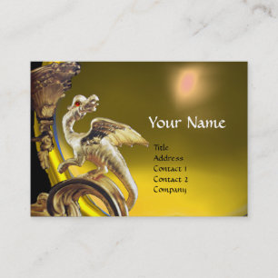 Carte De Visite DRAGON D'OR TOPAZE JAUNE Monogramme