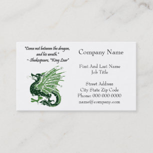 Carte De Visite Dragon et sa colère Shakespeare King Lear Dessin