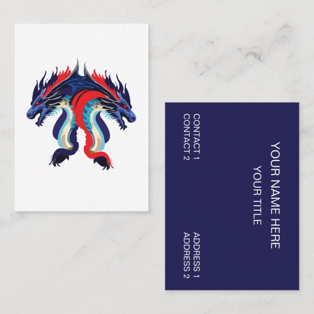 Carte De Visite Dragon Fantasy Art Dragon  (Devant / Derrière)