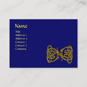 Carte De Visite DRAGON LOVE / Gold Celtic Knot Dragons Bleu