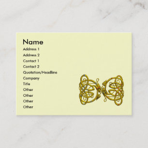 Carte De Visite DRAGON LOVE Imaginaire Gold Celtic Knot Dragons