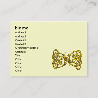 Carte De Visite DRAGON LOVE Imaginaire Gold Celtic Knot Dragons