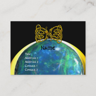 Carte De Visite DRAGON LOVE opale jaune noir bleu