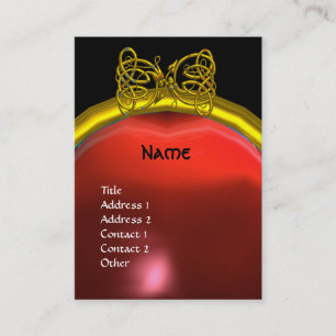 Carte De Visite DRAGON LOVE RUBY MONOGRAM rouge noir rose jaune