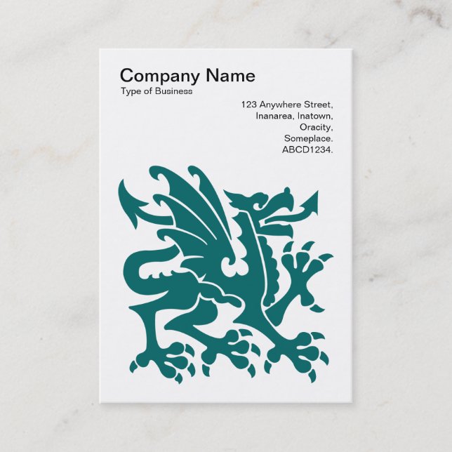 Carte De Visite Dragon - Moss Green sur Blanc (Devant)