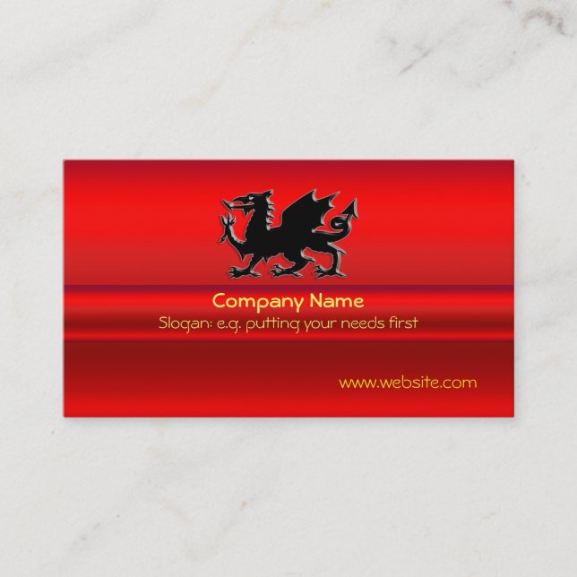 Carte De Visite Dragon noir de Gallois sur le métallique-regard (Devant)