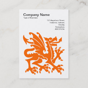 Carte De Visite Dragon - Orange en blanc