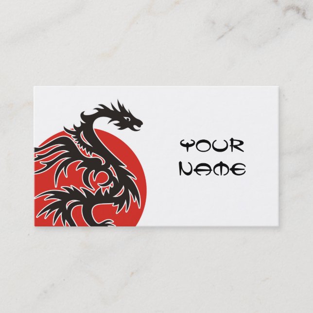 Carte De Visite Dragon Sun - noir rouge blanc + vos idées (Devant)