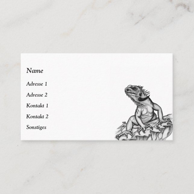 Carte De Visite Dragon sur le Rocher, noir et blanc Design (Devant)