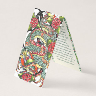 Carte De Visite Dragon Tattoo japonais vintage classique