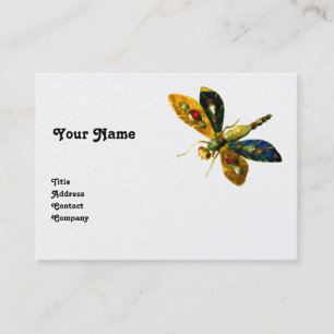 Carte De Visite DRAGONFLY ANTIQUE BIJOU Perle blanche Papier