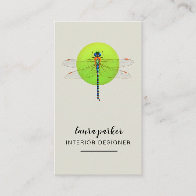 Carte De Visite Dragonfly Creative Designer Nature Green (Devant)