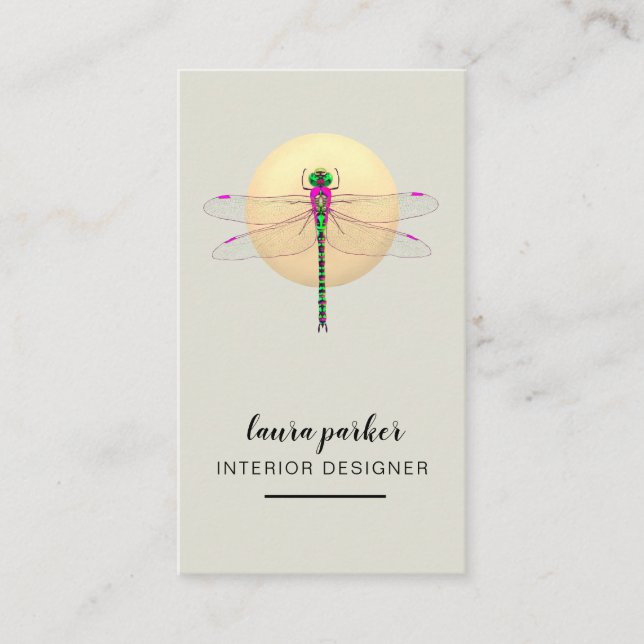 Carte De Visite Dragonfly Creative Designer Nature Green (Devant)