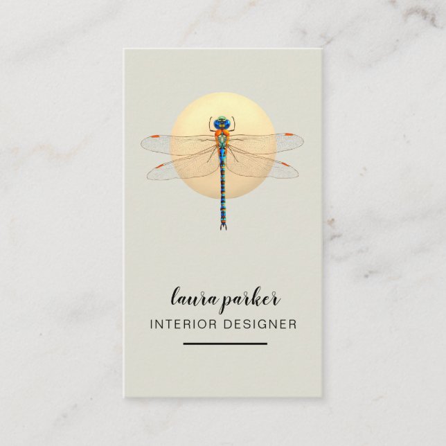 Carte De Visite Dragonfly Creative Designer Nature Green (Devant)