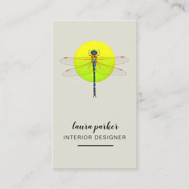 Carte De Visite Dragonfly Creative Designer Nature Green (Devant)