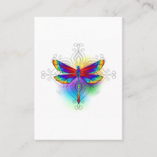 Carte De Visite Dragonfly en arc-en-ciel