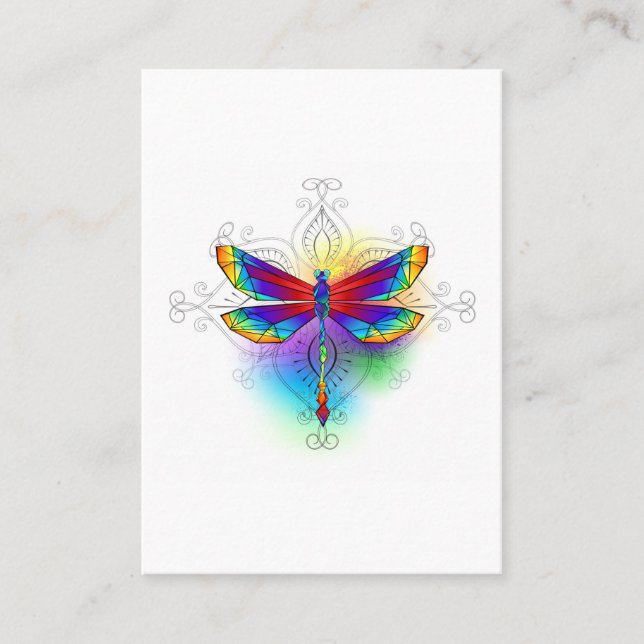 Carte De Visite Dragonfly en arc-en-ciel (Devant)