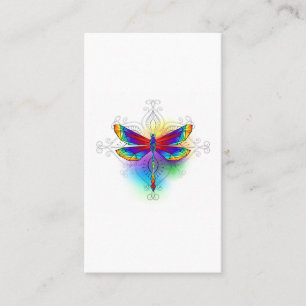 Carte De Visite Dragonfly en arc-en-ciel