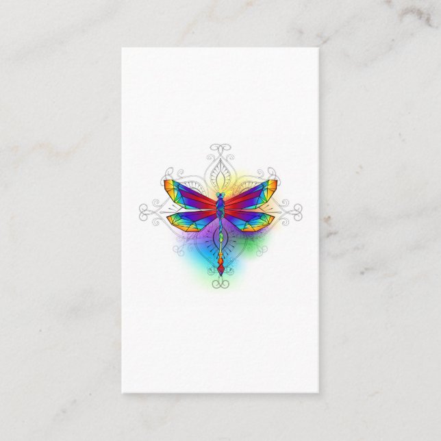 Carte De Visite Dragonfly en arc-en-ciel (Devant)