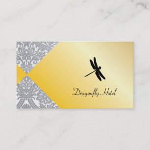 Carte De Visite Dragonfly Gold Shimmer / Damask Patte