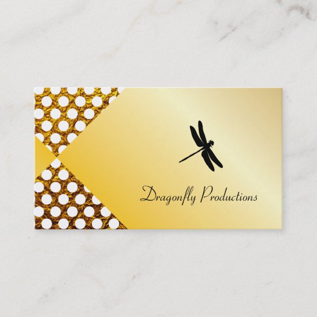 Carte De Visite Dragonfly Gold Shimmer Pois (Devant)