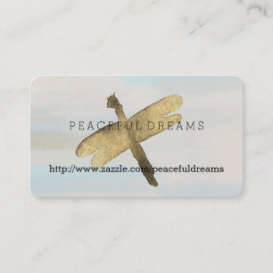 Carte De Visite Dragonfly Gold Watercolor