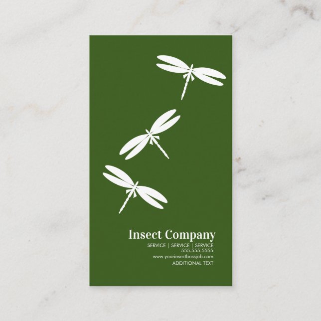 Carte De Visite Dragonfly Pest Control Company Logo Vert (Devant)