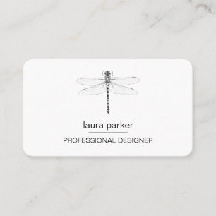 Carte De Visite Dragonfly Professionnel noir et blanc