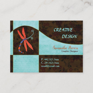 Carte De Visite Dragonfly rouge contemporaine