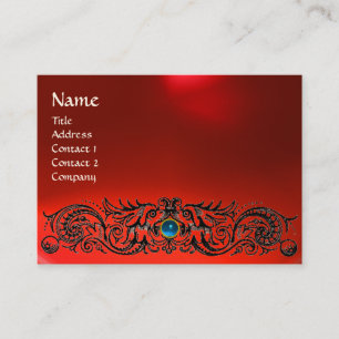 Carte De Visite DRAGONS CELTIQUES MONOGRAMME RUBY saphir bleu roug