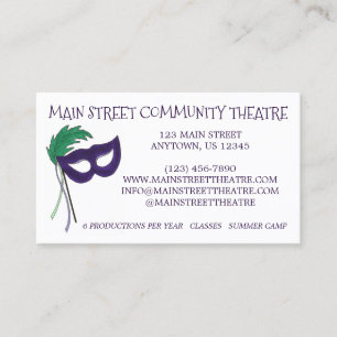 Carte De Visite Drama Club Mask Community Theatre Theatre Arts