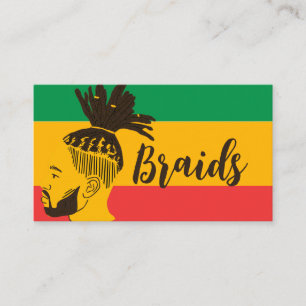 Carte De Visite Drapeau africain rétro Braids