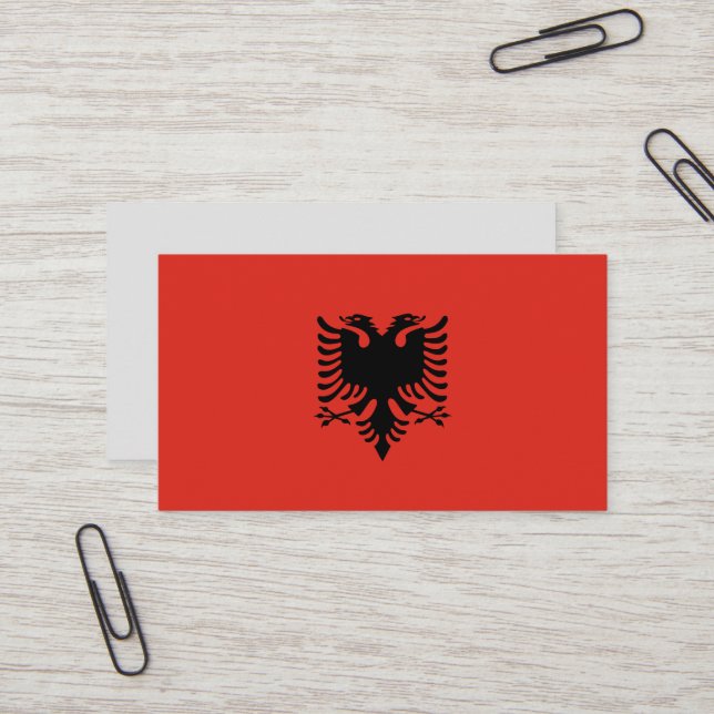 Carte De Visite Drapeau albanais (Devant/Arrière en situation)