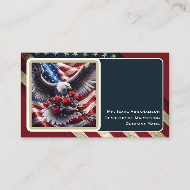 Carte de visite Drapeau Américain (Devant)